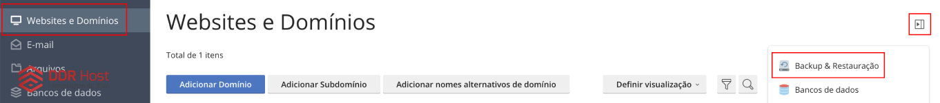 Backup e Restauração no Plesk